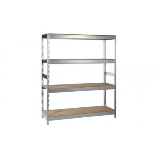 Estanteria Metal Galvanizado 4 Estantes Madera Sin Tornillos