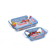 Bandeja Vidrio Horno Pyrex Set 2 Uds 35 X 23 Cm / 27 X 17 Cm