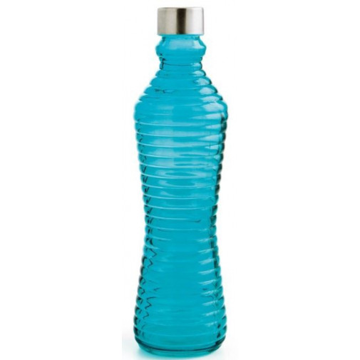 Botella Cristal 1 L Azul Turquesa