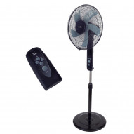Ventilador Pie Ø40cm 50w Con Mando Y Tempo. Negro