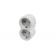 Adaptador Frontal Doble 10/16a Entrada Horizontal Blanco/gri