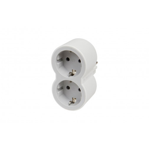 Adaptador Frontal Doble 10/16a Entrada Horizontal Blanco/gri