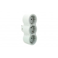 Adaptador Frontal Triple 10/16a Entrada Vertical Blanco/gris