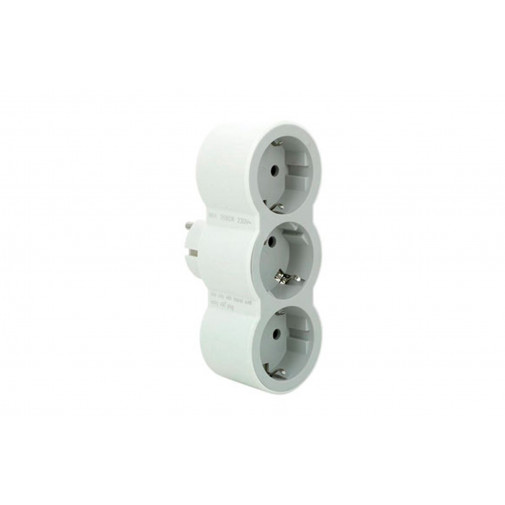Adaptador Frontal Triple 10/16a Entrada Vertical Blanco/gris