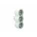 Adaptador Frontal Triple 10/16a Entrada Vertical Blanco/gris