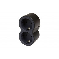 Adaptador Frontal Doble 10/16a Entrada Horizontal Negro