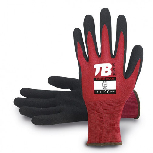 Guante Nylon Rojo Nitrilo Palma T.8 2