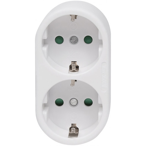 Clavija Adaptador Dob Schuko Tt Front 16a Bl 4,8 Mm