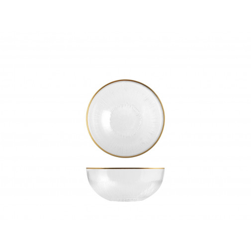 Bol Vidrio Grabado Filo Doredo Treasure Ø 15 Cm X 6,5 Cm