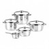 Bateria Inox Optima Tapa Cristal 5 Piezas