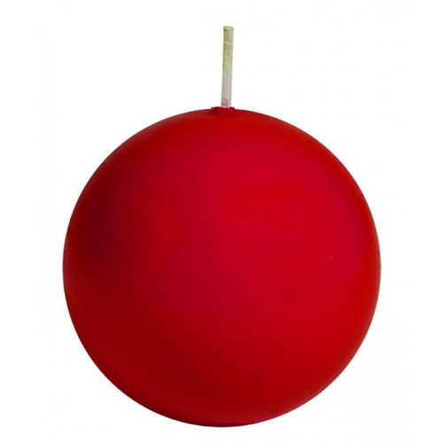 Vela Bola Esferica Rojo Mate 8 Cm