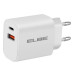 ELBE CARG-2037-QC Cargador de Pared Dual USB+Tipo-C PD+QC3.0 20W Blanco