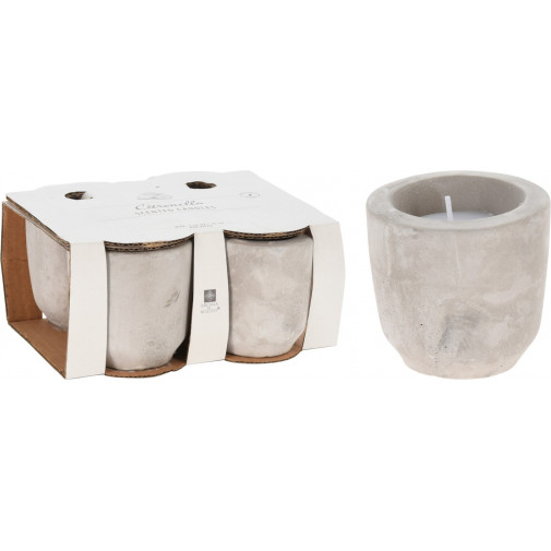 Velas De Citronela Maceta Cemento 4 Unidades 57 X Ø 55 Mm