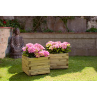 Jardinera De Madera Cuadrada Spiro + Geotextil 50 X 50 X 40