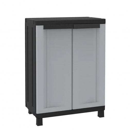 Armario Resina Medio 2 Puertas Negro Gris Twist Black 68 X 3