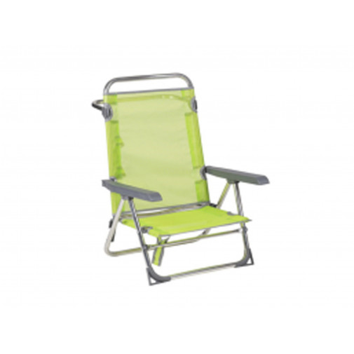 Silla Playa Con Asa Multiposicion Pata Trasera Plegable Alum