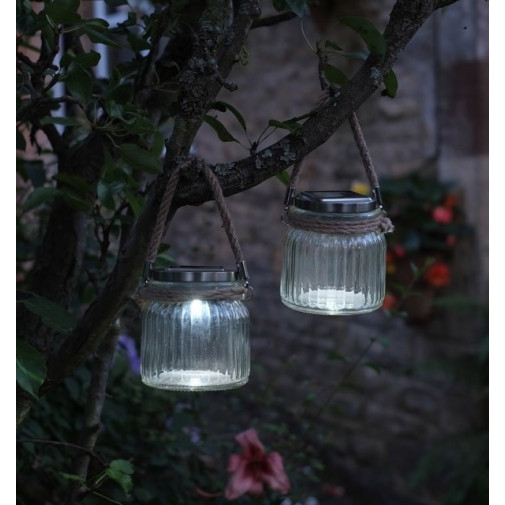 Lampara Solar Jarra Cristal 12x11 Cm