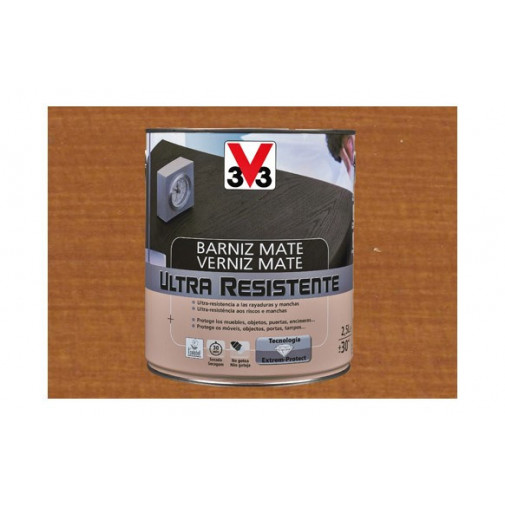 Barniz Interior Al Agua Ultra Resistente Mate 750 Ml Cerezo