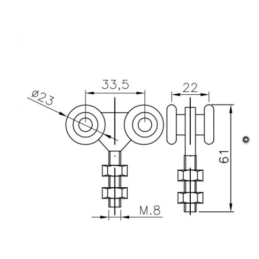 Rollapar Doble U30 Desmont Nyl 60 Kg