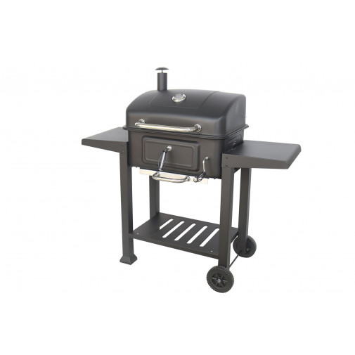 Barbacoa Carbon Con Tapa Y Dos Mesas Auxiliares 121,5 X 62 X