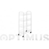 Carro Cocina 4 Estantes Metaltex Pisa