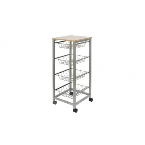 Verdulero 4 Cestas Sobre Madera 33,5 X 36 X 87,5 Cm Duett