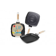 Grill Ondulado Aluminio Fundido Asa Abatible Lif 24 Cm Induc