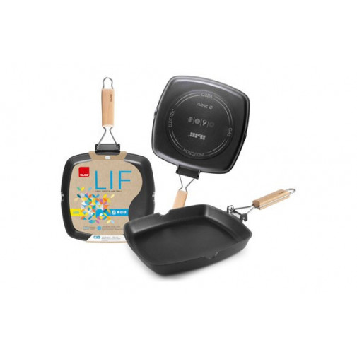 Grill Liso Aluminio Fundido Asa Abatible Lif 20 Cm Induccion