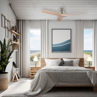 Ventilador Techo Dc Aspas Madera 38 W