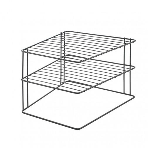 Rinconera 3 Alturas Palio Plata Mate Negro Metaltex