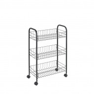 Carro 3 Pisos Lugano Negro Metaltex