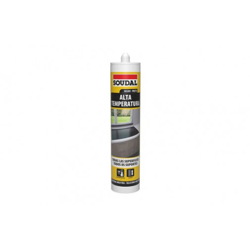 Silicona Alta Temperatura 290 Ml Negro Soudal