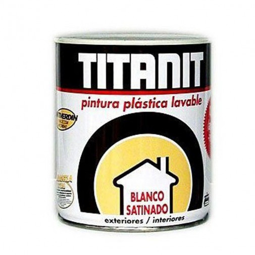 Pintura Plastica Interior Exterior Titanit Satinado 750 Ml B