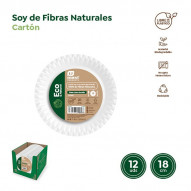 Plato Desechab Postr Carton Bco B/12 18 Cm