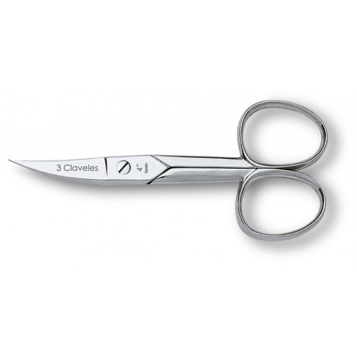 Tijera Manicura Curva Niquelada 4" 3 Claveles