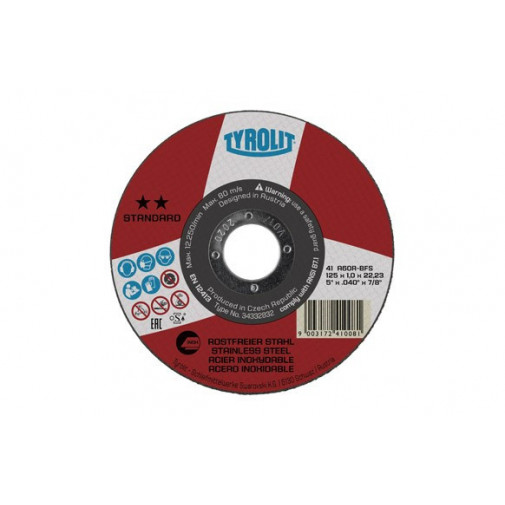 Disco Corte Inox Standard 115 X 1.6 X 22 Plano Tyrolit