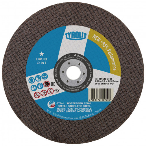 Disco Corte Inox Basic 230 X 1,9 X 22 Plano Tyrolit