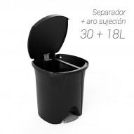 Cubo Pedal Nature Negro 30 L+18 L