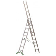 Escalera Aluminio Profesional Triple Combinada 9+9+9 PeldaÑo