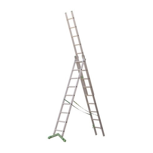 Escalera Aluminio Profesional Triple Combinada 9+9+9 PeldaÑo