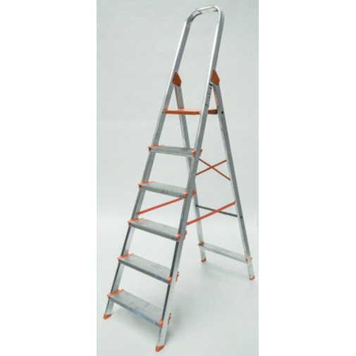 Escalera Aluminio PeldaÑo Ancho 6 PeldaÑos Plabell