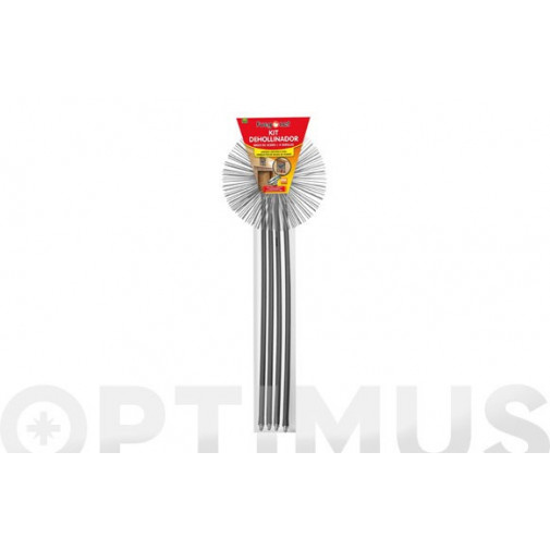 Kit Deshollinador Con Varillas Y Erizo Acero 250 Mm Fuegonet