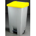Contenedor Selectivo Tapa Amarillo Pedal Y Ruedas 80 L Denox