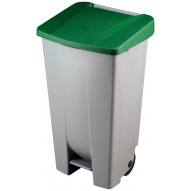 Contenedor Selectivo Tapa Azul Pedal Y Ruedas 80 L Denox