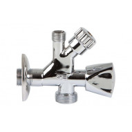 Valvula Mixta Salida Doble Lavadora/lavabo 1/2" // 3/4" 3/8"