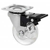 Rueda Gir. Freno Cromada Pu 50 Mm