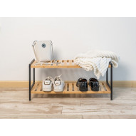 Zapatero Bambu Patas Acero 2 Alturas 69x24.5x31