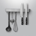 Metaltex Metallika - Tira magnética para cuchillos con gancho, acero inoxidable, 39 cm