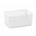 PLASTIC FORTE Rattan Cesta, Blanco, 22 x 33 x 16
