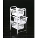 Metaltex SAN DIEGO - Carro Multiuso con Ruedas, 3 Cestas Extraíbles. Color Blanco. 68x38x30 cm